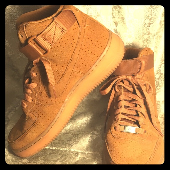 Nike Shoes - Nike Womens  Air Force 1 Tawny High Top Suede 8.5